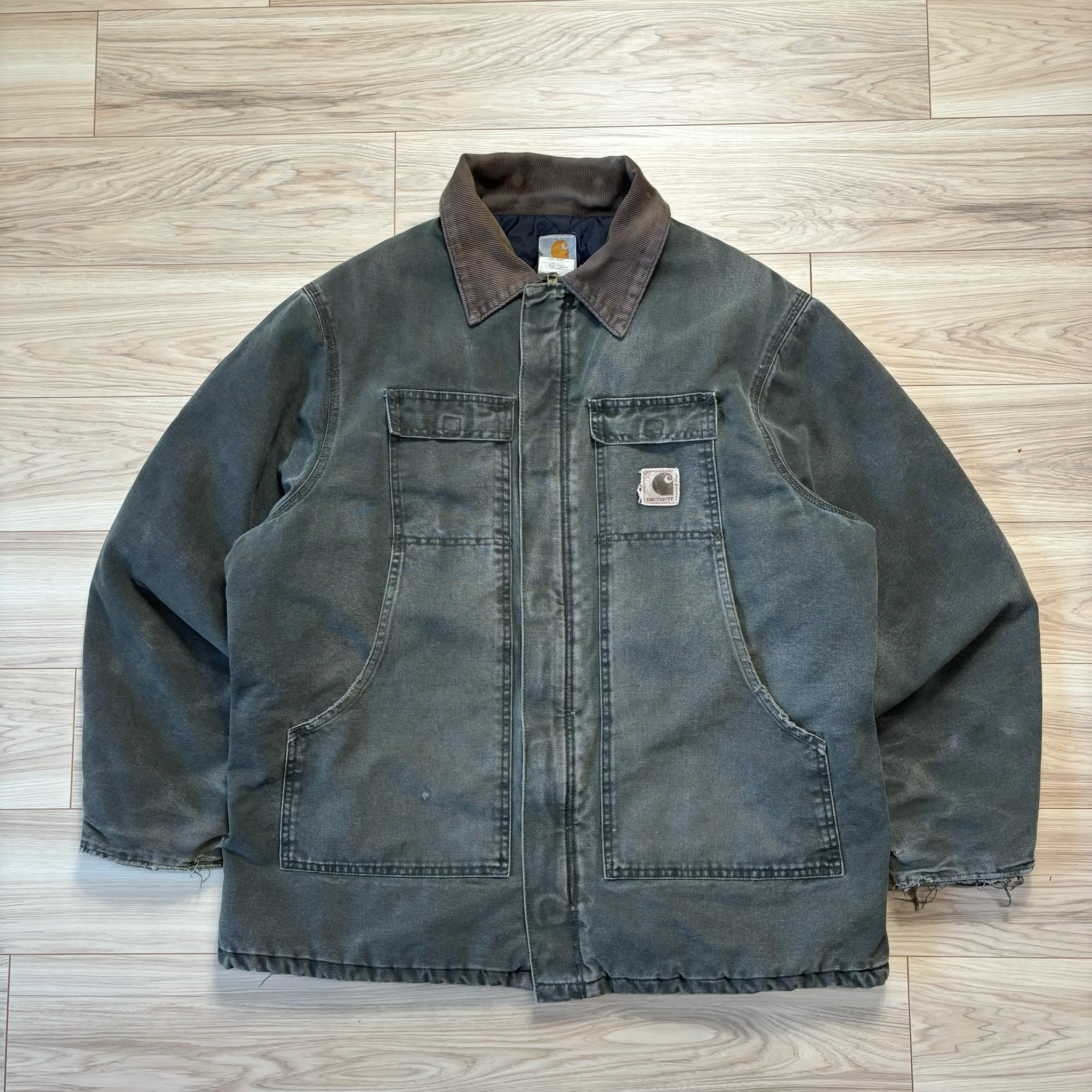Carhartt モスグリーン USA製 トラディショナルコート ダメージ感◎ XL キルティング
