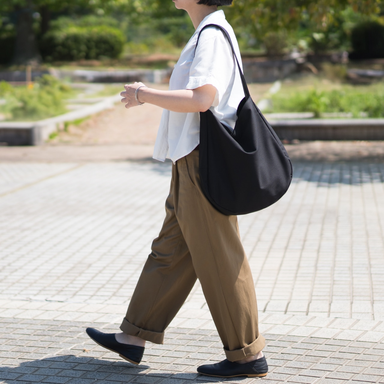 Cotton Hobo bag ブラック