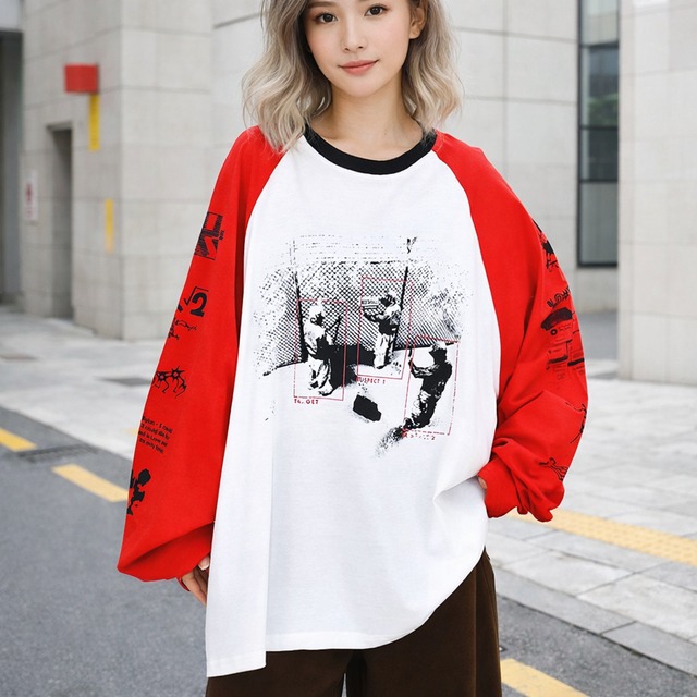 ストリートフォトアートラグラントップス 2col   R01681