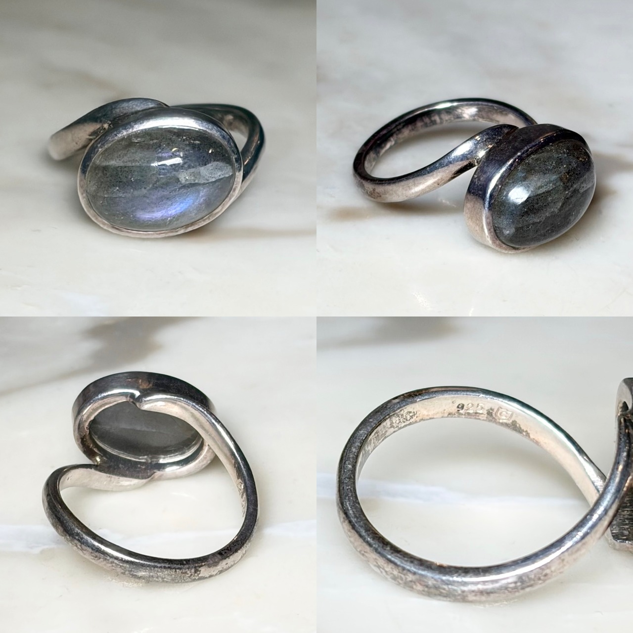 vintage labradorite silver ring