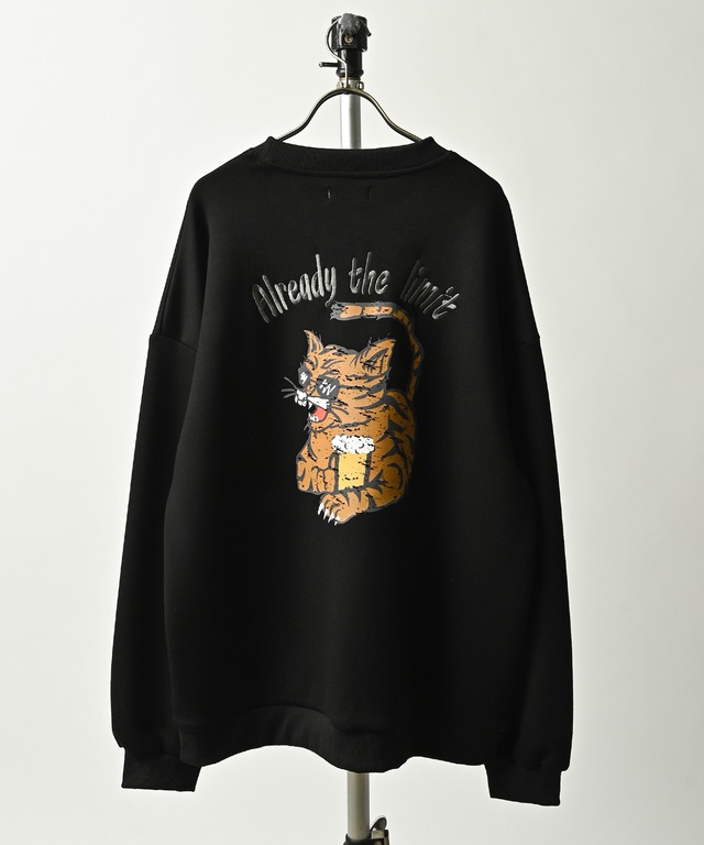 ATELANE Faux suede x corduroy switching crew neck (BLK) 25A-24013