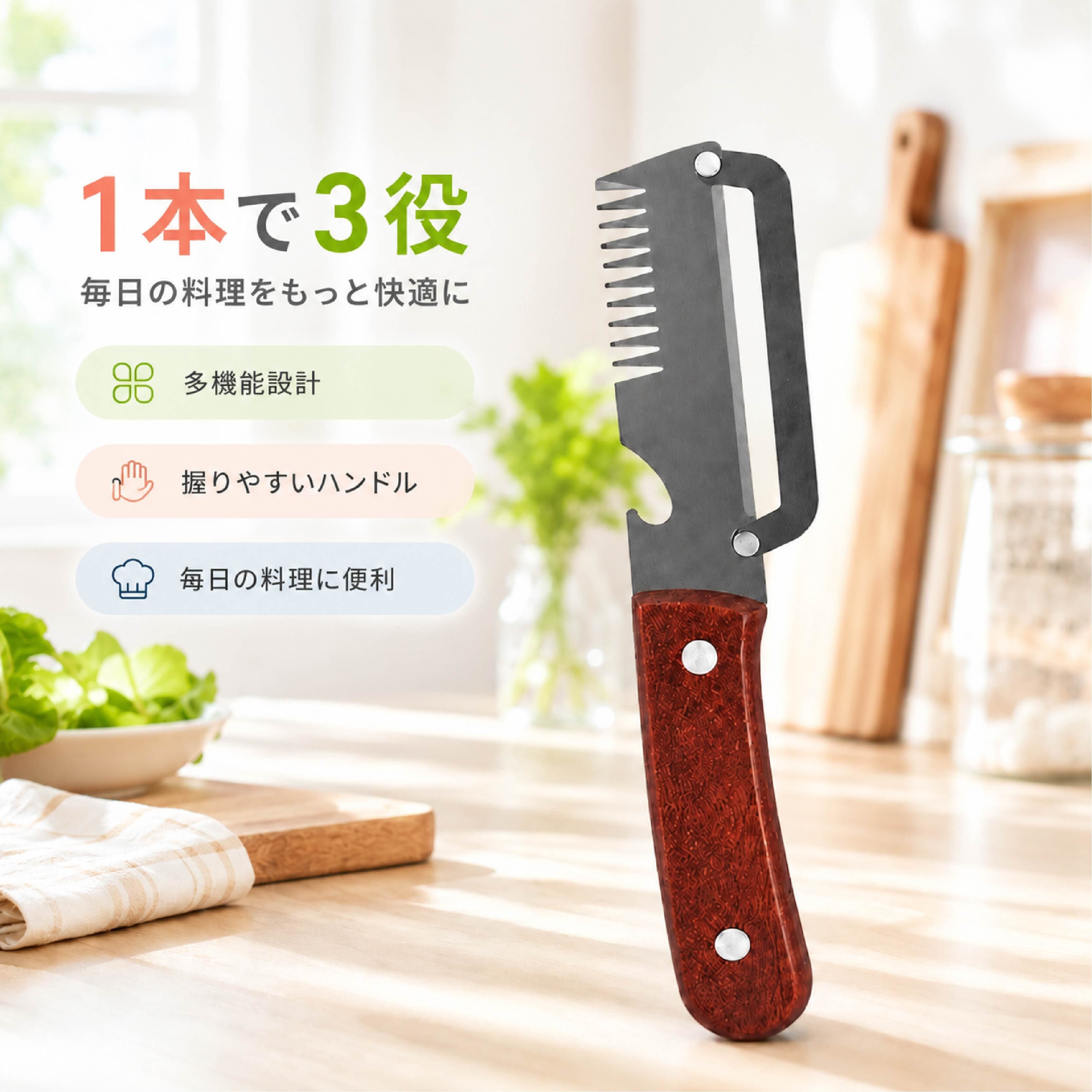 SQ 913 .【3個セット】ピーラー 多機能ピーラー 皮むき器 千切り器 栓