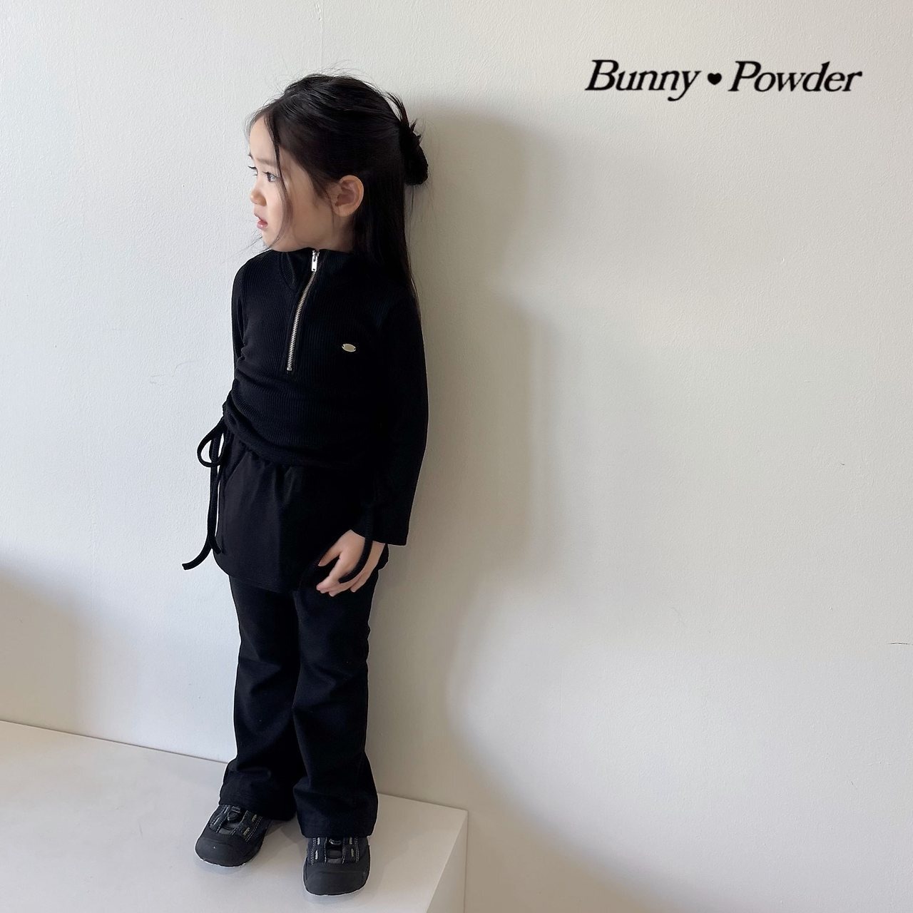 ivory S［即納］ any half zipup tee 26autumn/ bunny powder