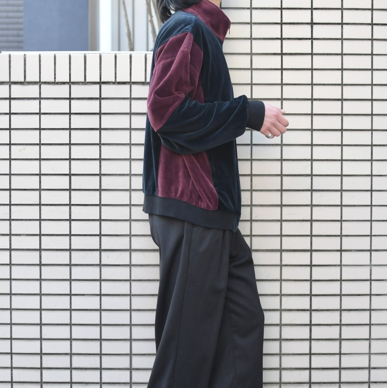 Norm Thompson switching design velour track jacket