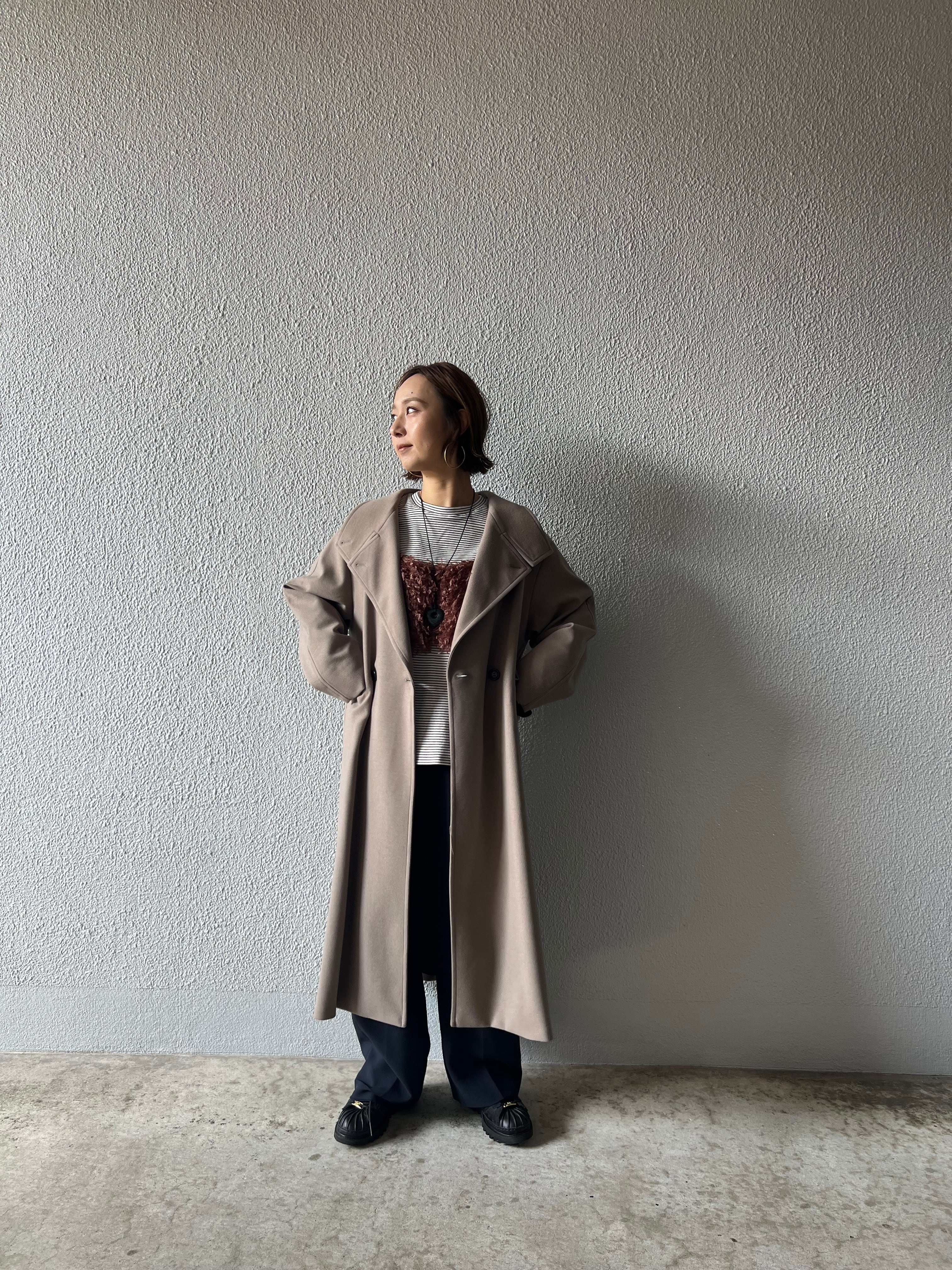 【cafune】ウールライク2wayコート　545415