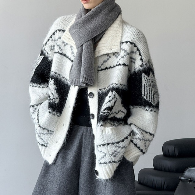 ドロップショルダー　ニットカーディガン　 N00182