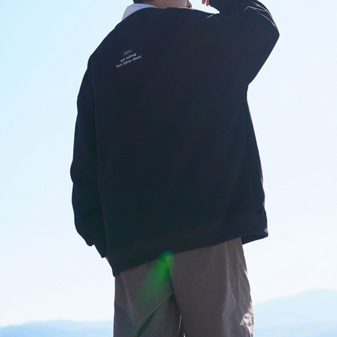 オーバーサイズ裏起毛クルーネックスウェット　1046