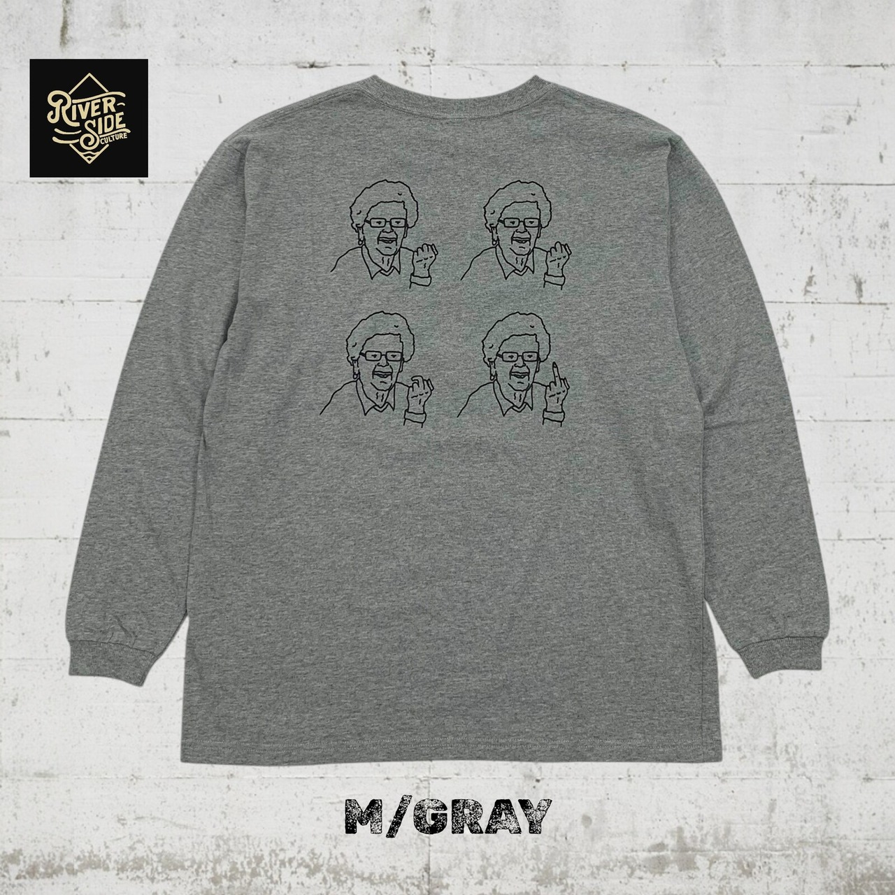 RSC×BROTHERMERLE FU●K じいちゃん ロングスリーブ　T-シャツ