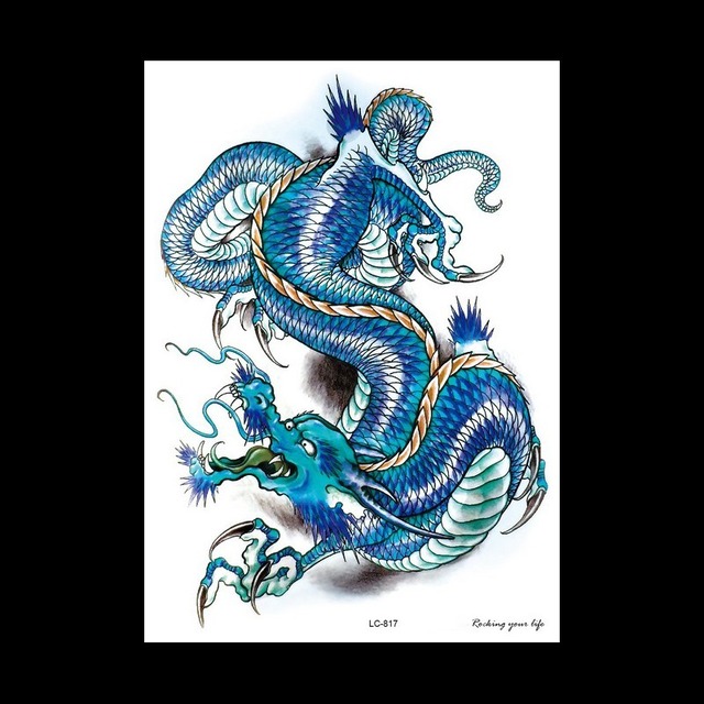 超リアル 大判 タトゥーシール 防水 刺青 龍 竜 ドラゴン Dragon ちゅらネット にふぇーでーびる