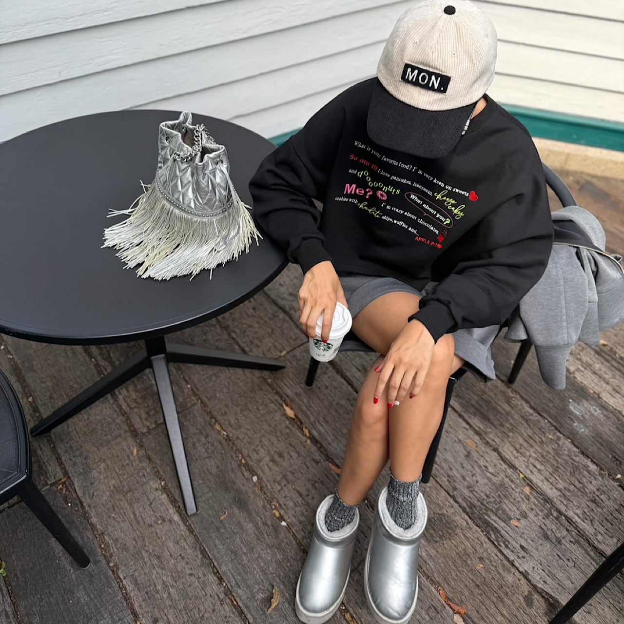 メッセージスウェットプルオーバー(ブラック) | LINKABLE