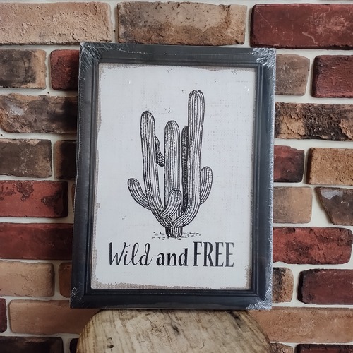 キャンバスウッドフレーム◆Cactus Wild◆アメリカン　インテリア　壁掛け
