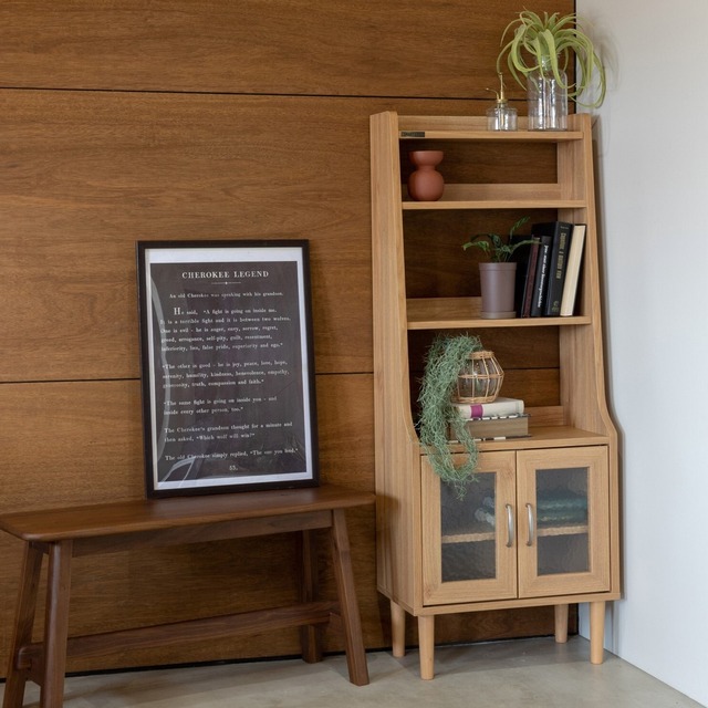 北欧スタイルのスリムなトールシェルフ<540Pシェルフ　ジェロディ> 収納家具 飾り棚