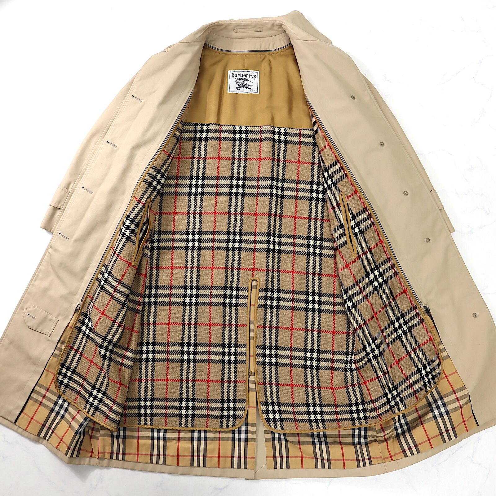 バーバリー Burberry コットン ノバチェック ステンカラーコート