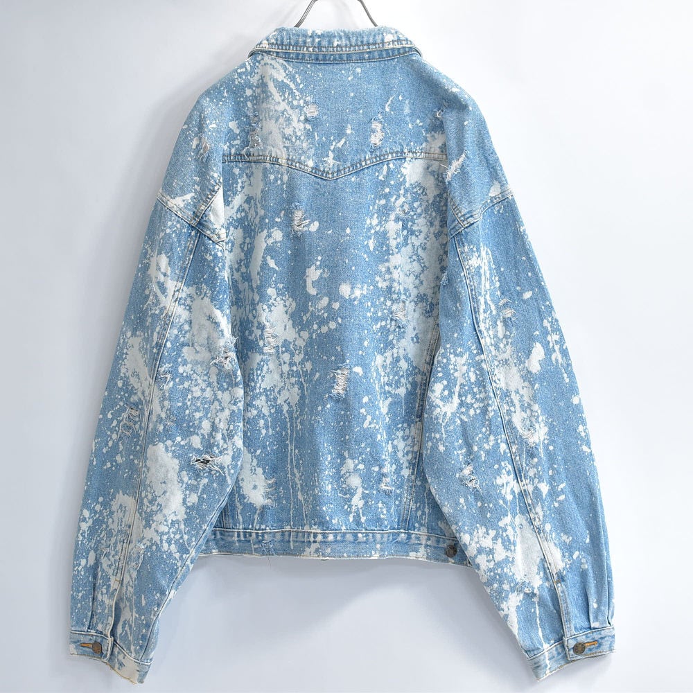 90～00s Tracker Jacket ブリーチ クラッシュ加工 デザイン デニム