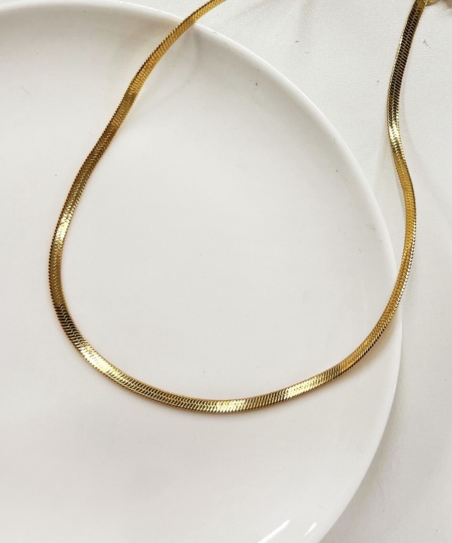 316L wide snake necklace【silver/gold】(N196)