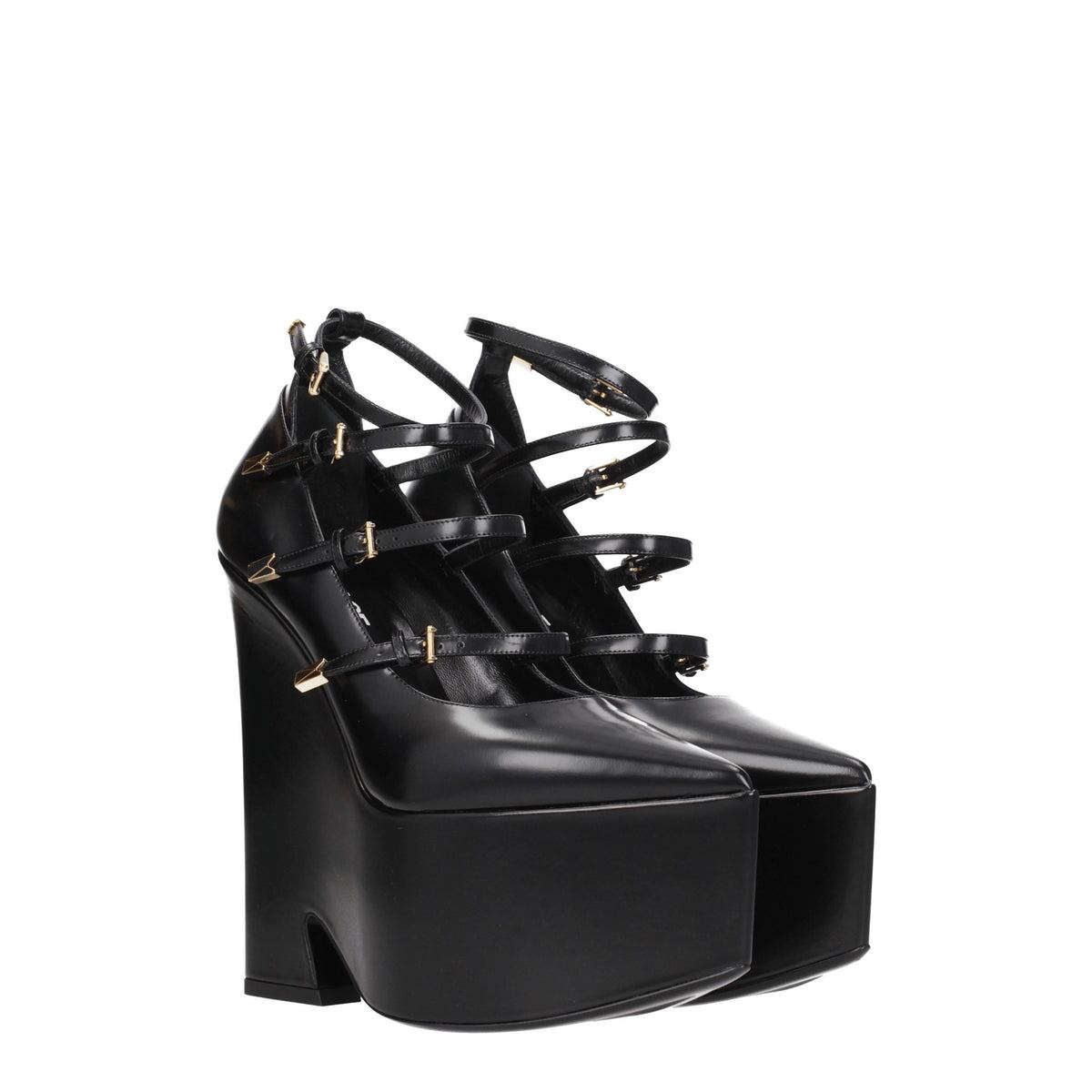 【新品】VERSACE ヴェルサーチェ レディース パンプス レザー ブラック 1009469DVT511B00V