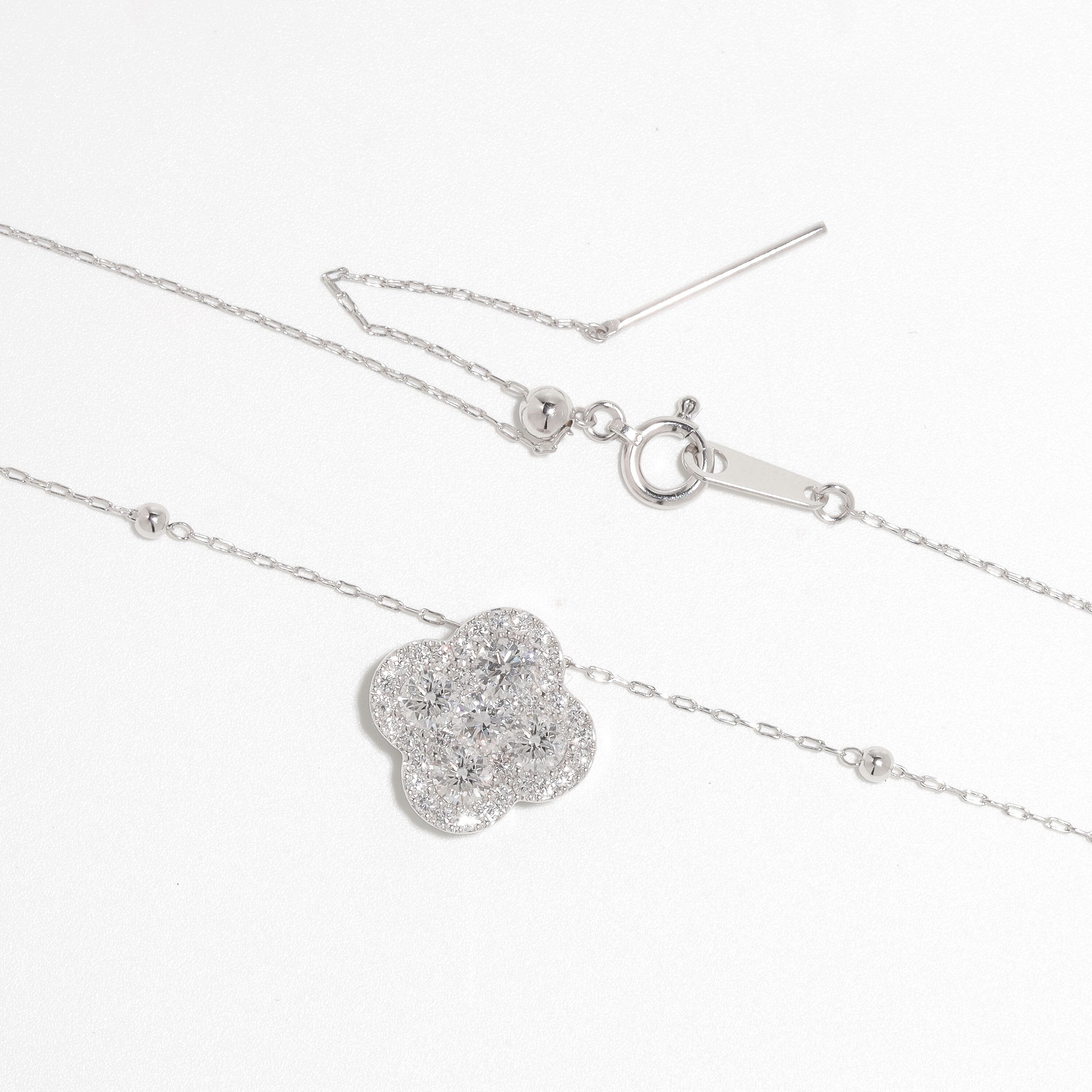 ミステリーセッティング ダイヤモンド ネックレス K18(WG) / 1.000ct