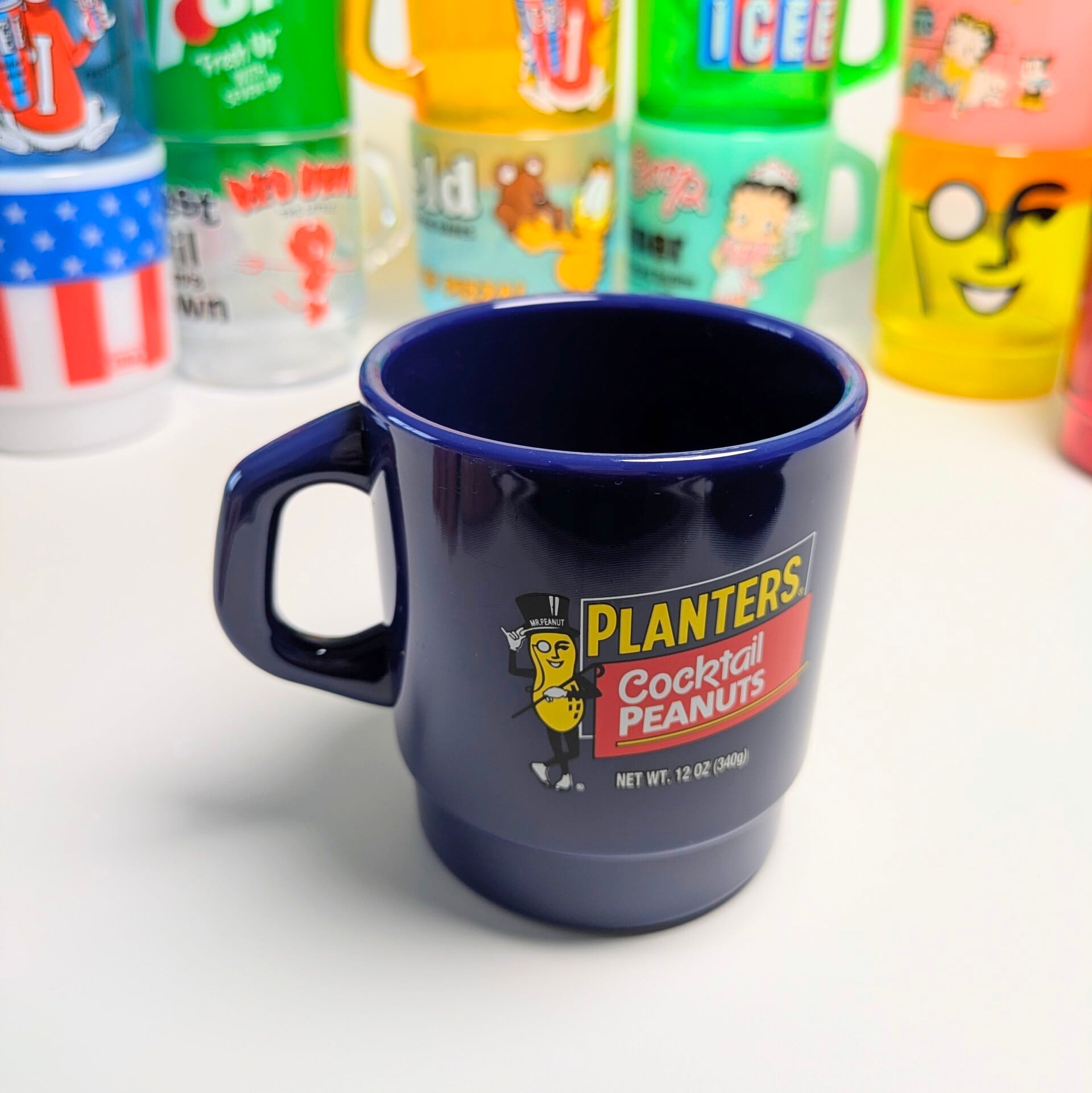 【 STACKING MUG / スタッキングマグ   積み重ねられるマグ  】 Mr.Peanut(ミスターピーナッツ) / プランターズ / プラスティックマグ 〚アメリカン雑貨 アメトイ〛
