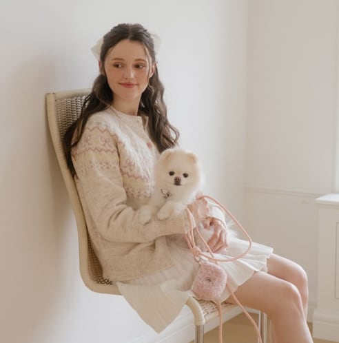 即納【stroll】Rope Leash Slim (Coral)