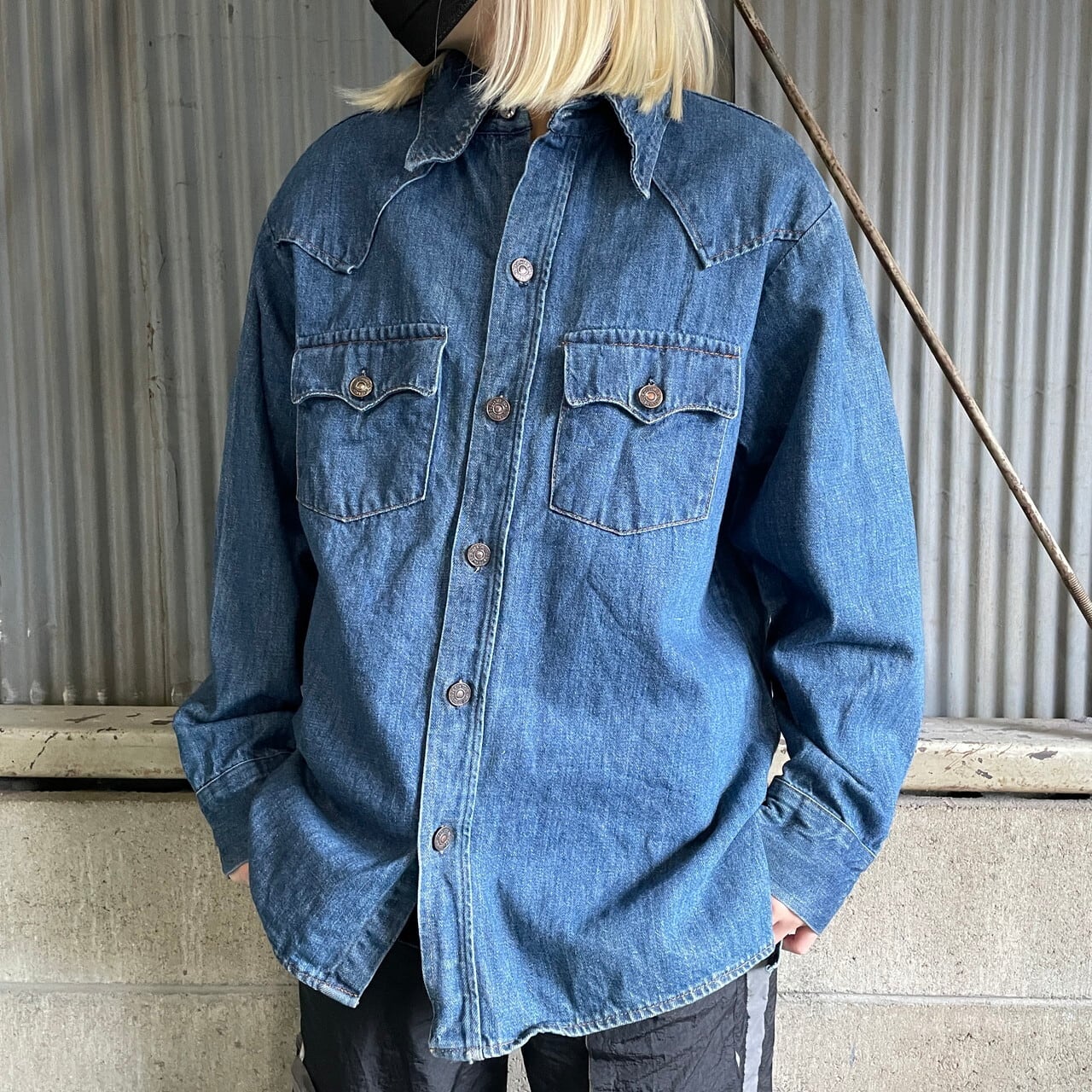 70年代 リーバイス Levi's 長袖 デニムシャツ メンズS ヴィンテージ