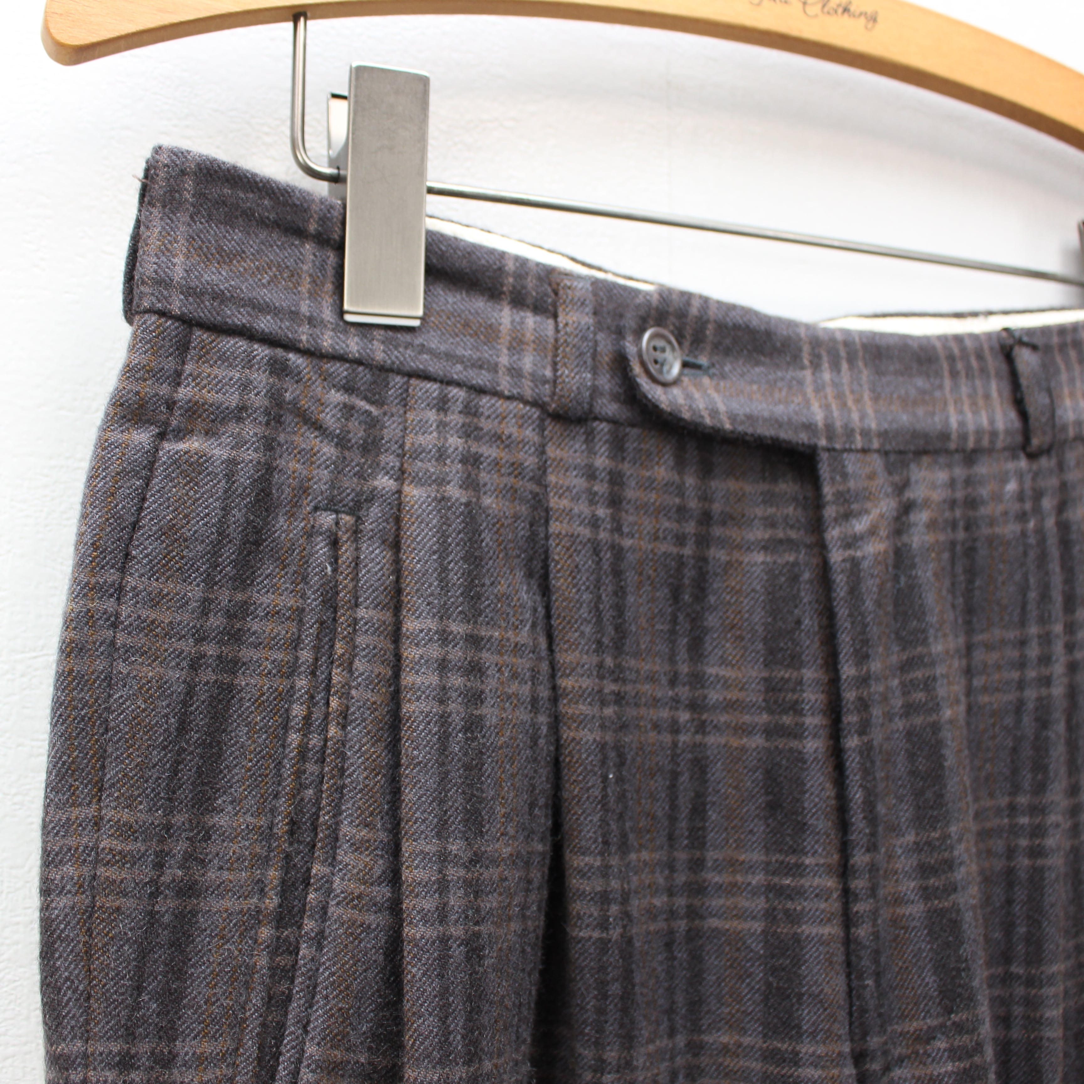 EU VINTAGE HUGO BOSS CHECK PATTERNED SLACKS PANTS/ヨーロッパ古着