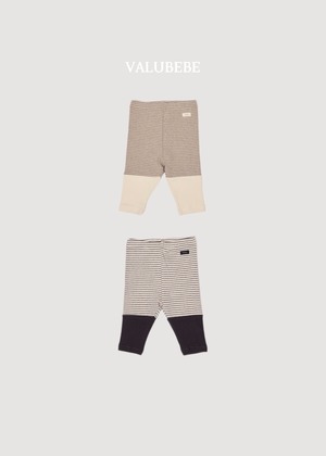 【ノベルティ&送料無料】Wafer-style color-block leggings / valubebe