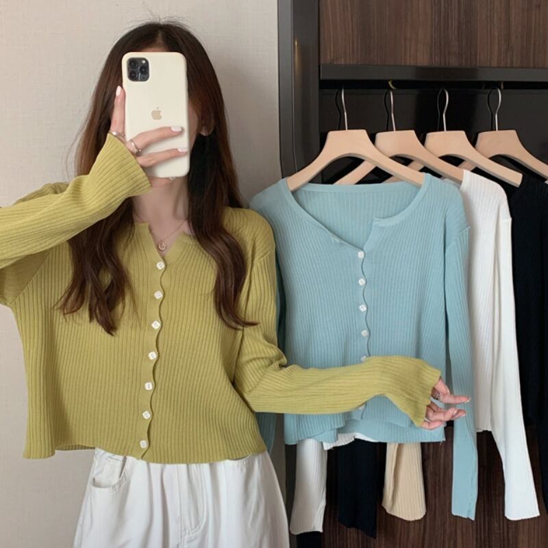 ニットセーター トップス レディースサマー薄手ショートルーズカーディガンブラウス ロング 夏物 YY-ファッション2434576437