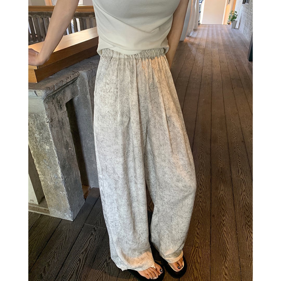 draped satin wide leg pants