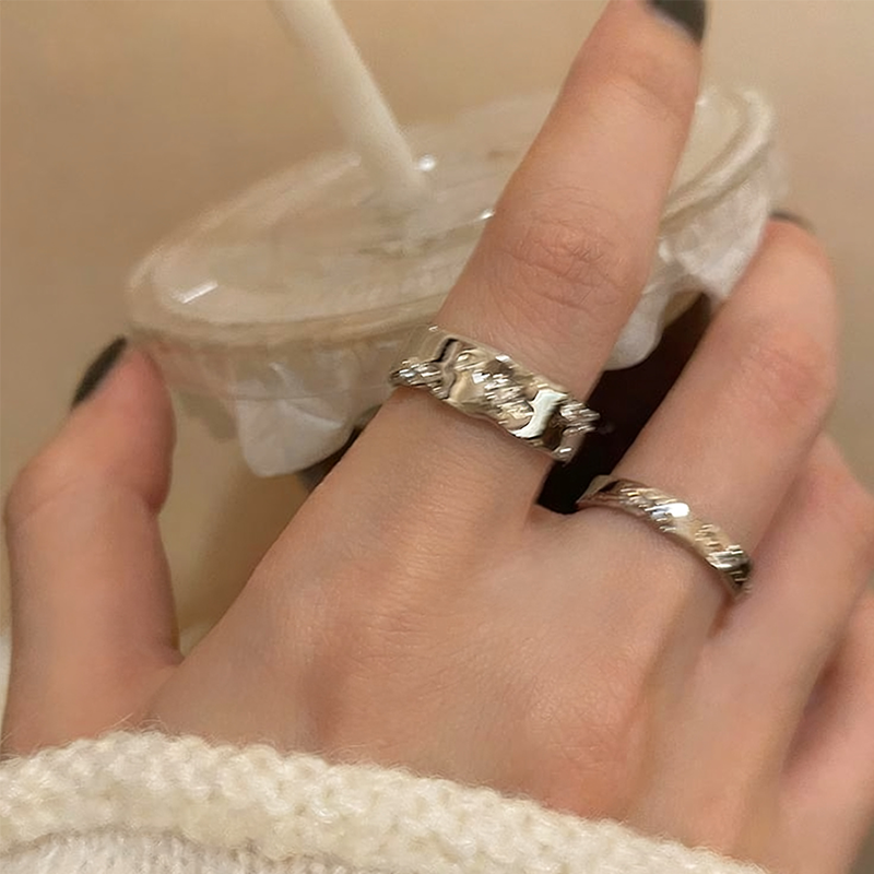 ZJ銀星の二重奏リング2点セット