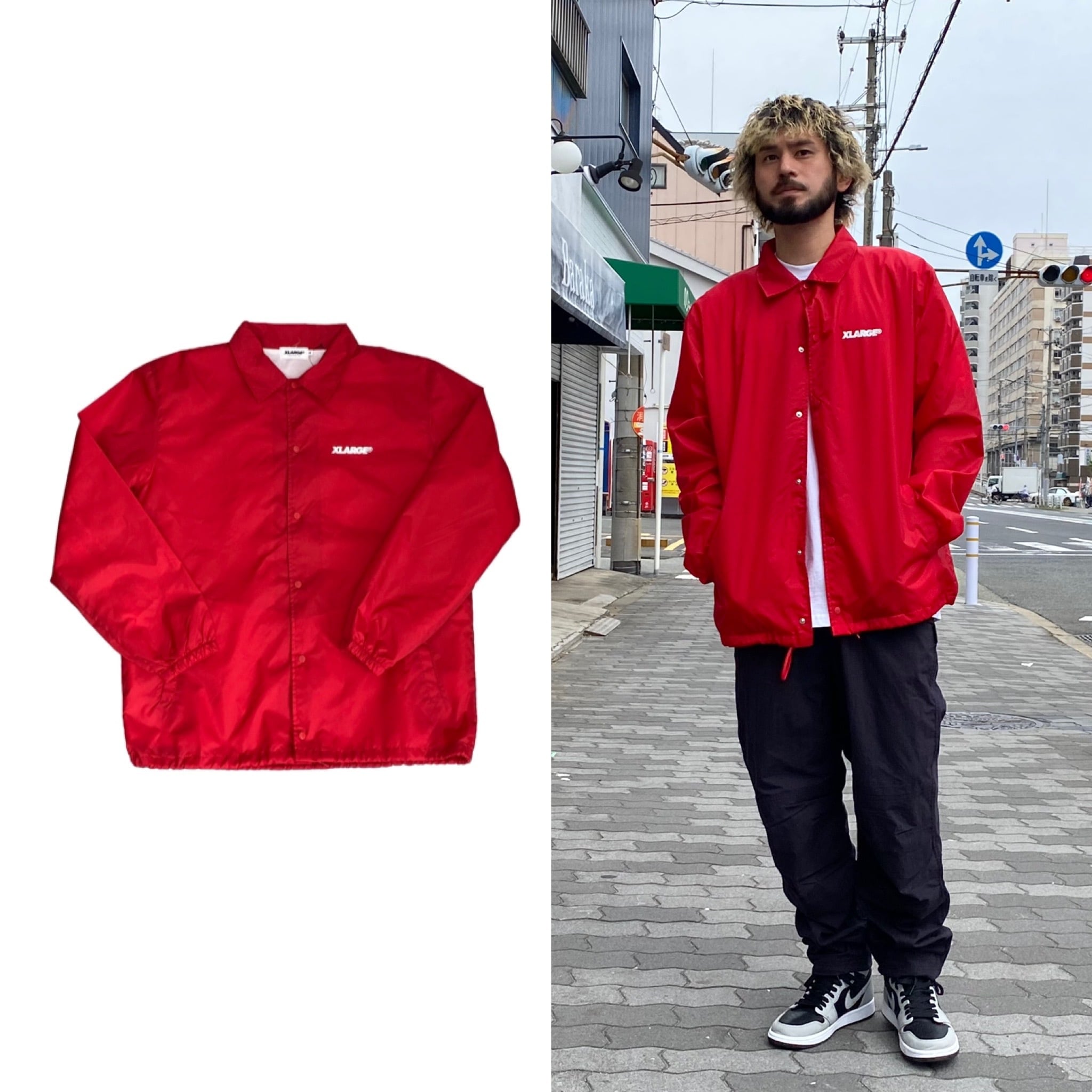 X-LARGE OG PRINTED COACHES JACKET RED XL 05457 | BRAND BUYERS OSAKA