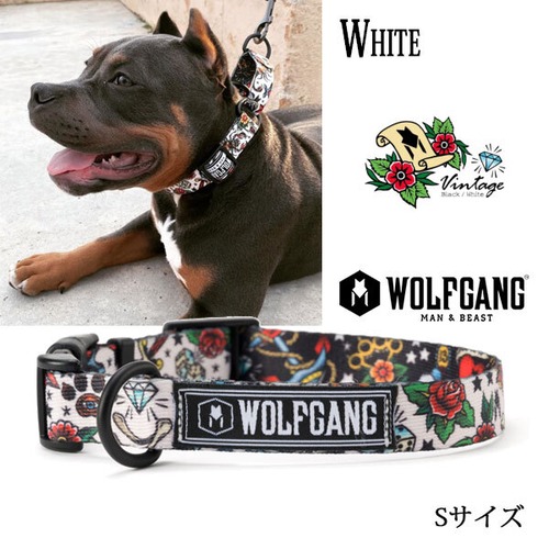 VintageWhite COLLAR Sサイズ 首輪 WOLFGANG ウルフギャング アメリカ 小型犬