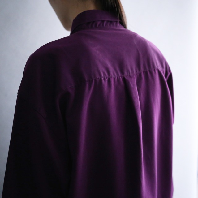 "刺繍" fry front minimal design loose violet shirt