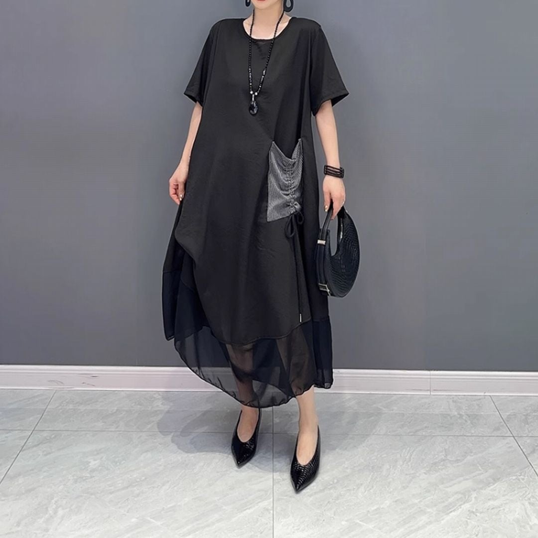 シースルーティアード切り替えワンピース ON0506