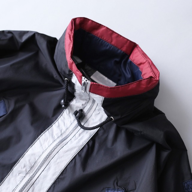 switching design big size half-zip pullover