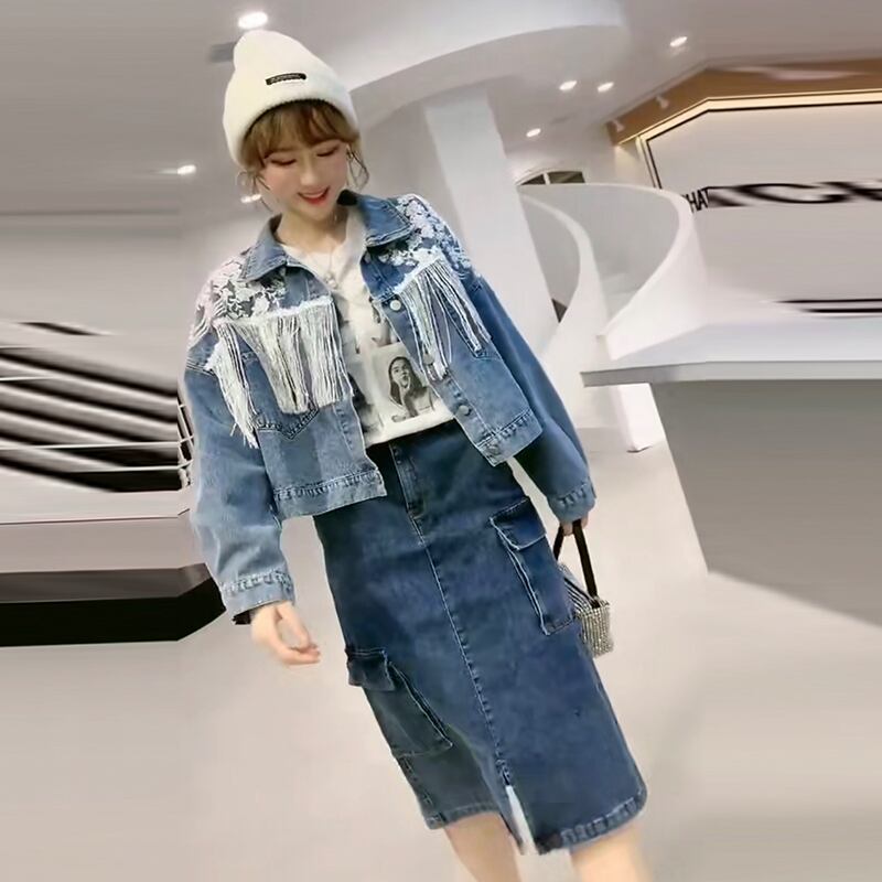 プラスサイズレディースファットmmオータムコートウエスタンスタイル2020ニュースタイル200キャティテルデニムトレンディな服 ミックスインファッション5064560001