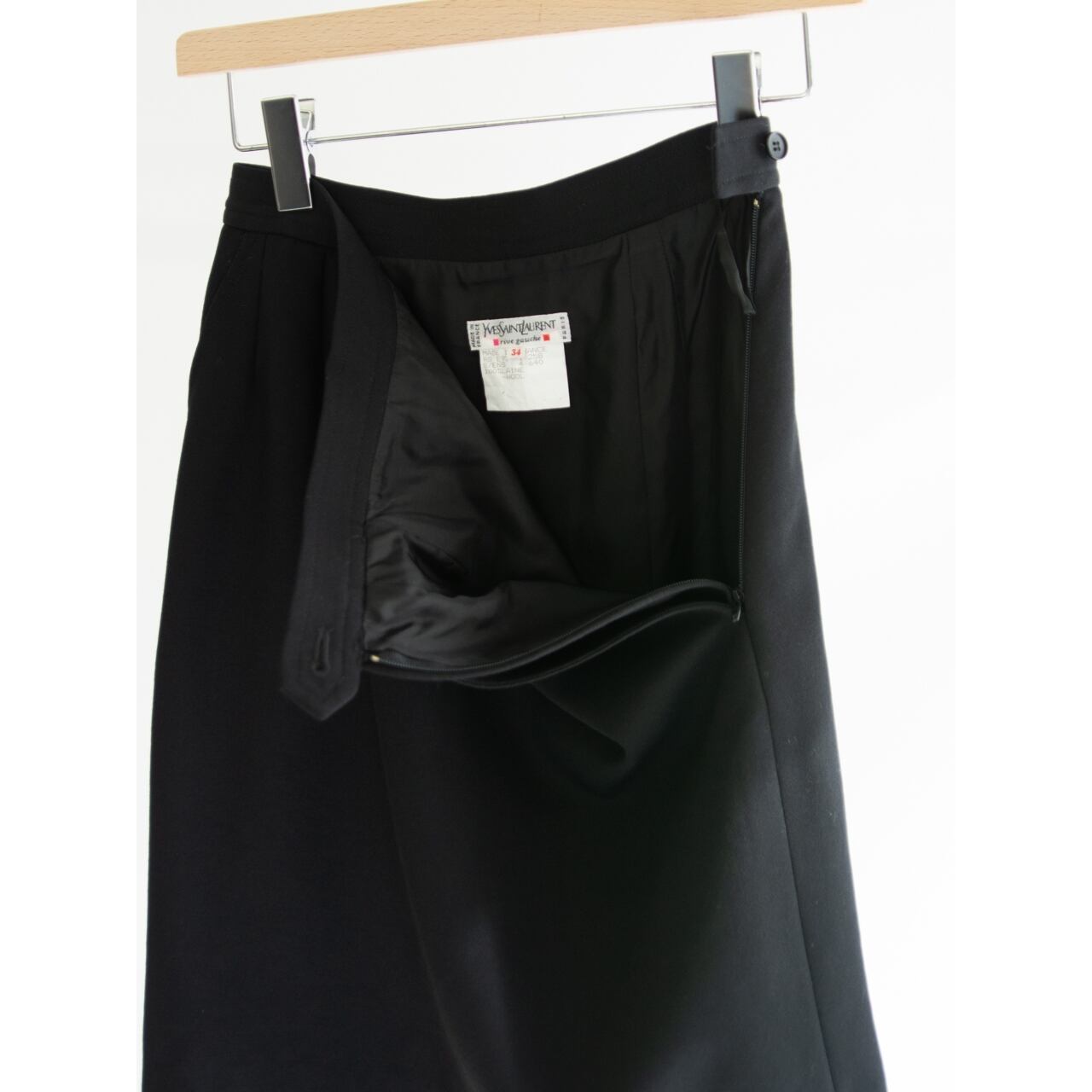 【Yves Saint Laurent rive gauche】Made in France 100% Wool 2tuck Skirt（イヴ サンローラン リヴゴーシュ フランス製 ツータックウールスカート）