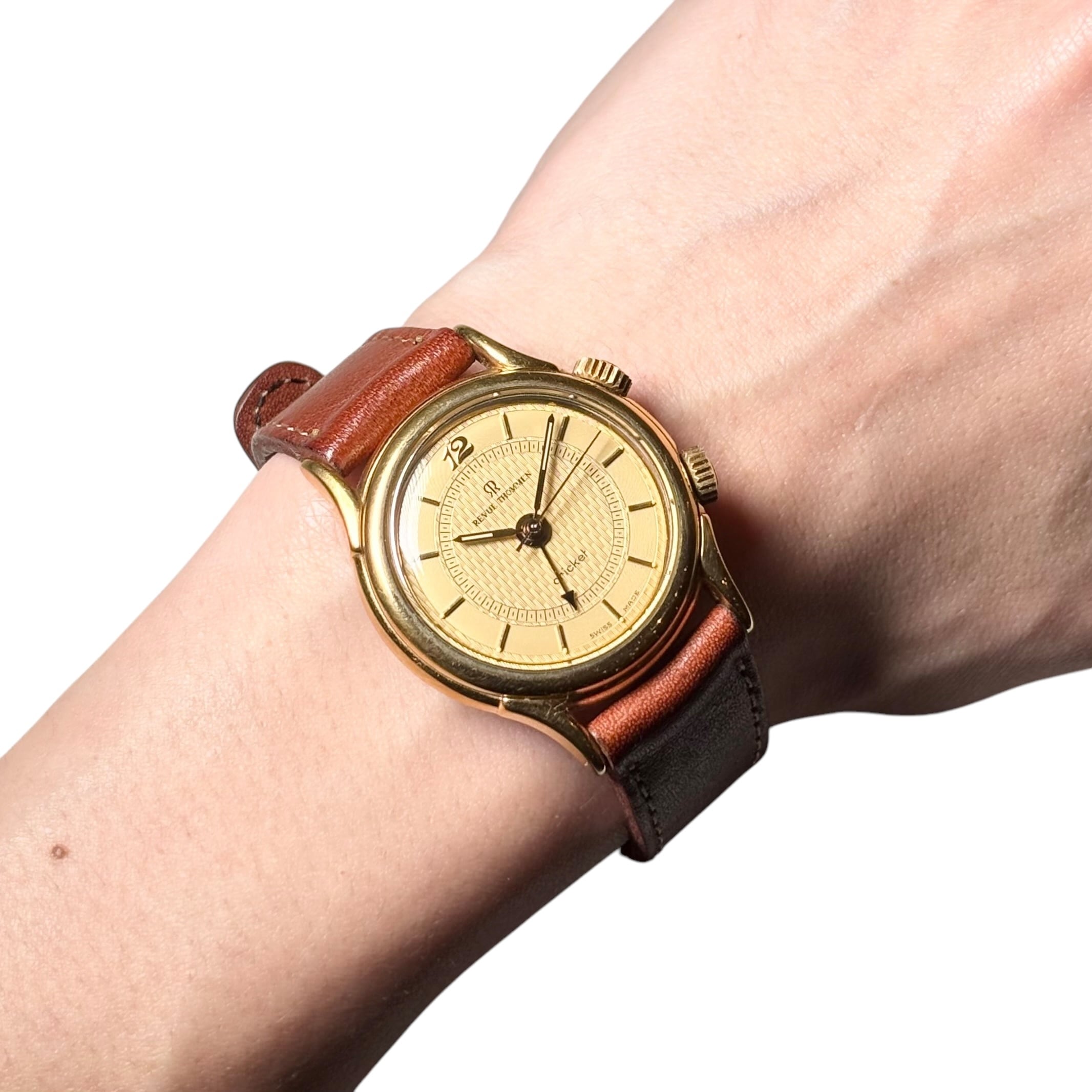 vintage REVUE THOMMEN manual winding Alarm watch “Cricket” | NOIR