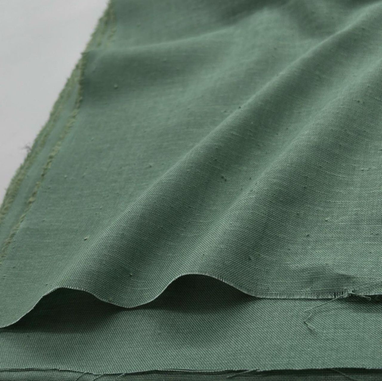 TC486◆2.5m◆M◆コットンリネン混ネップクロス生地◆グリーン系