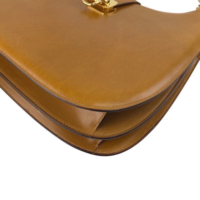 CELINE セリーヌ ショルダーバッグ ブラウン ホースビット レザー チェーンショルダー ワンショルダー 6hjm4n