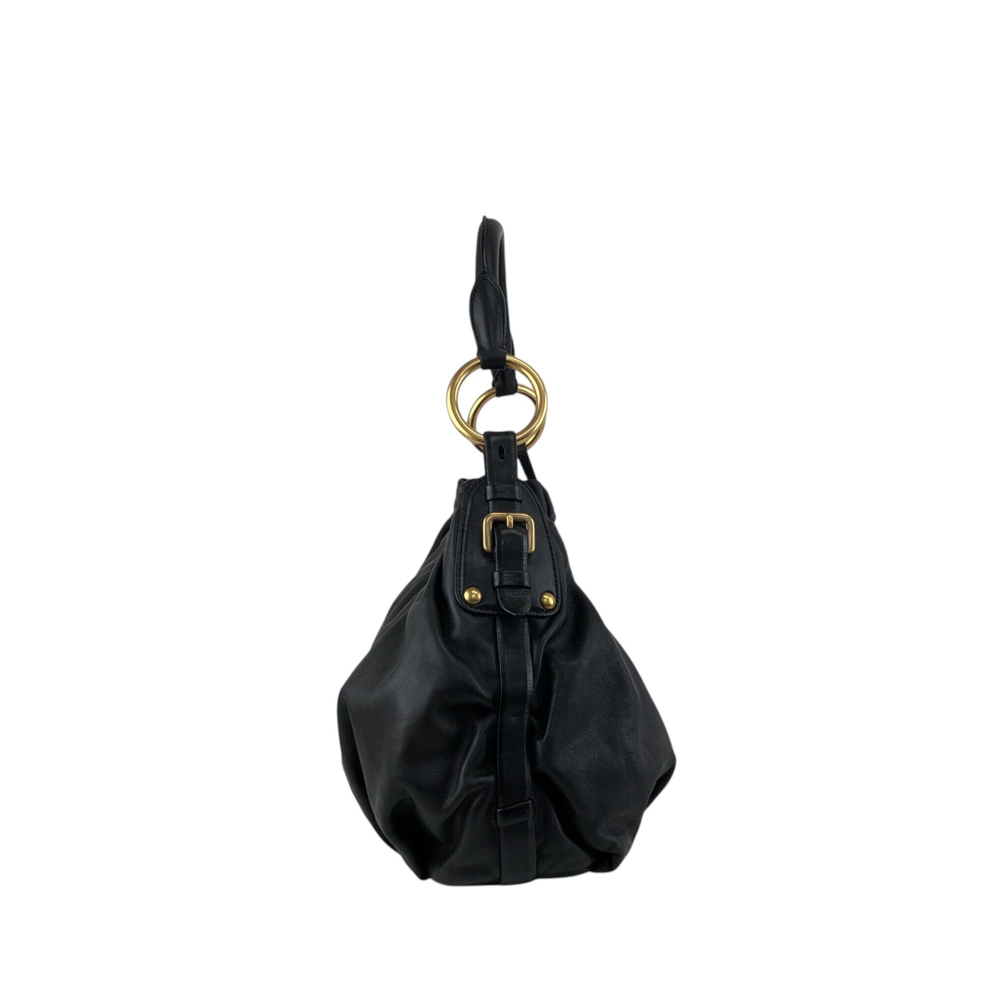 PRADA プラダ ショルダーバッグ レザー ヴィンテージ 黒 ワン 