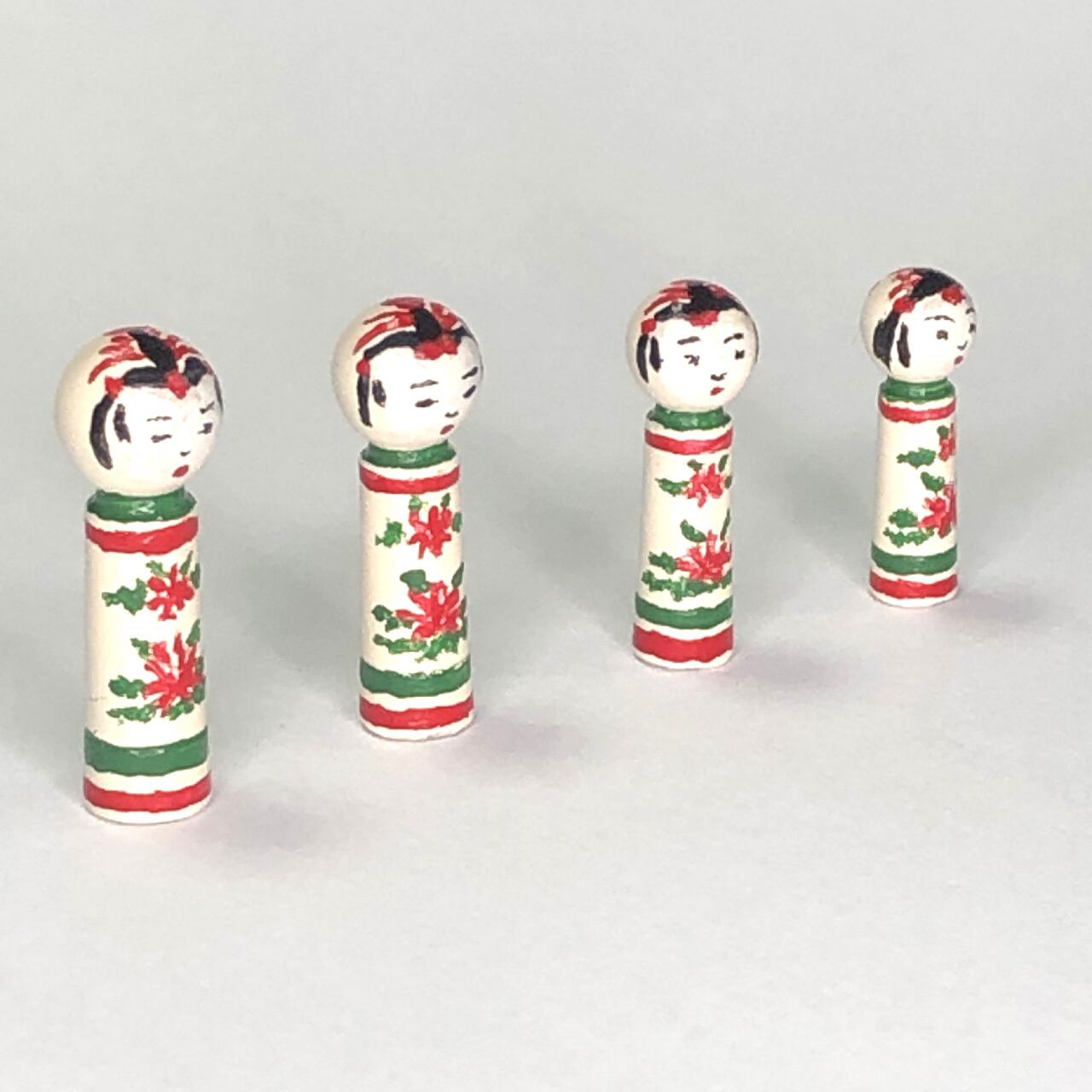 こけし）、独楽4種 ト福貴重 江戸独楽 広井道顕 伝統こけし こま 玩具 在