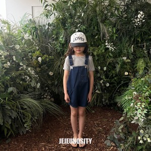 【jejeunosity】ベリーショートオーバーオール サロペット デニム 90〜120cm 240519