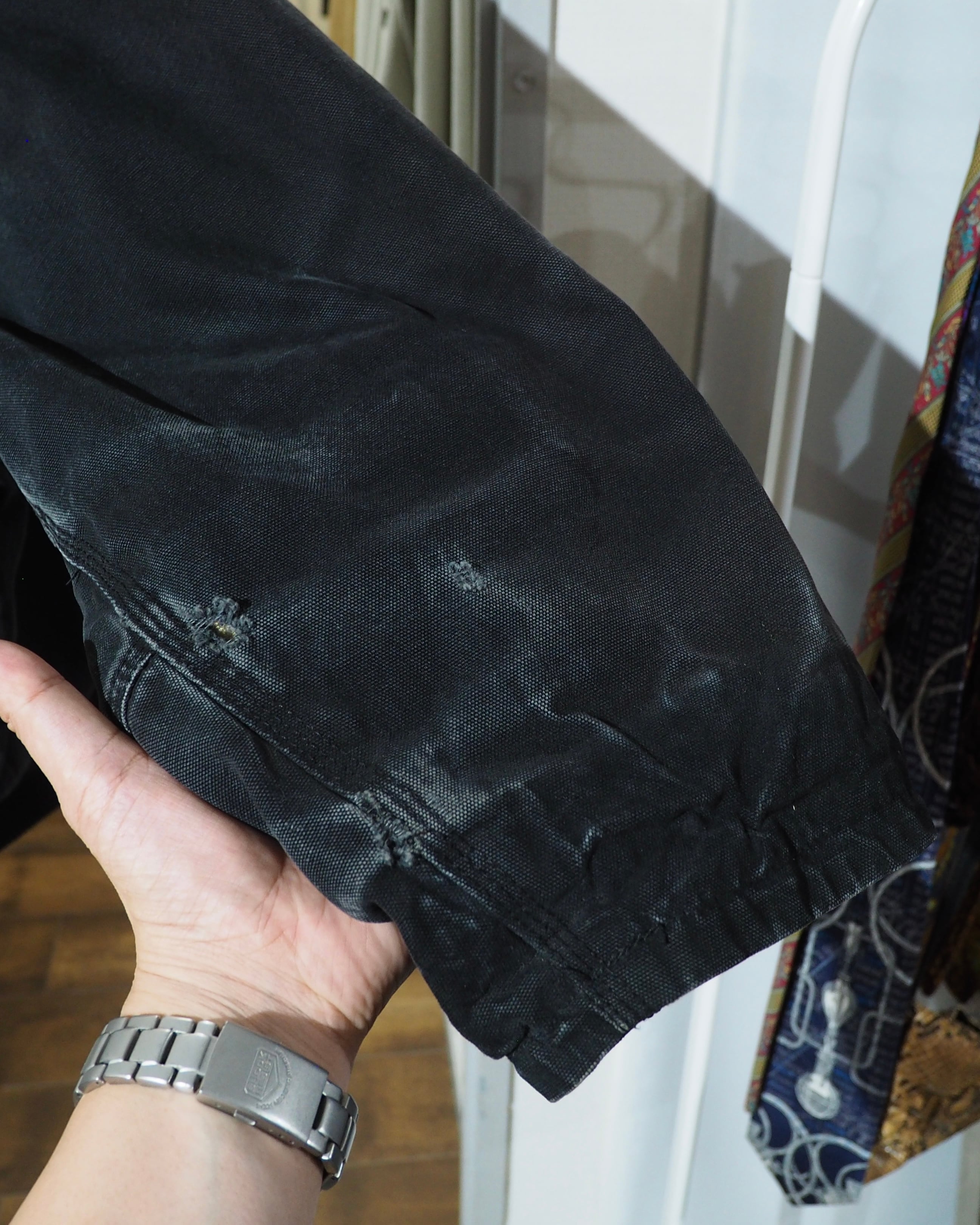 " Special - 墨黒 " Beautiful Fade × Aging Vintage Loose Active Jacket