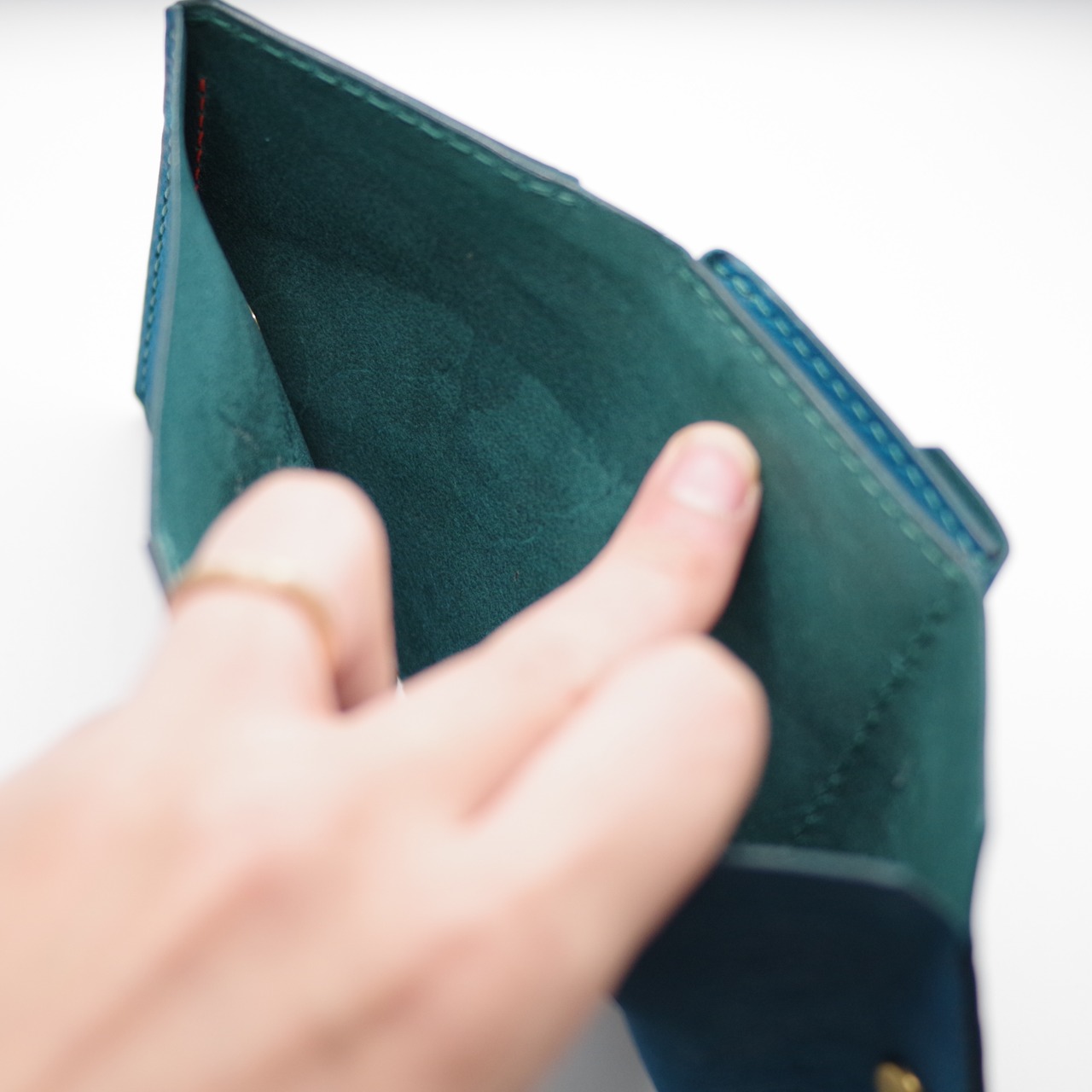 コンパクト3つ折り財布　青