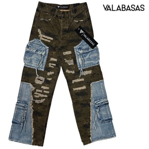VALABASAS「"Suggestion" Baggy Cargo Pants Camo×Blue」