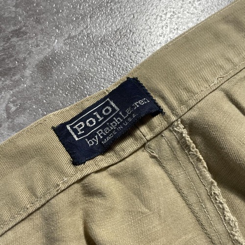 80-90s Ralph Lauren USA製 w36 ブラウンチノパンツ 詳細写真2