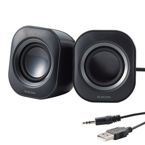 【新着特価】エレコム PC スピーカー 3.5㎜接続 コンパクト 軽量 簡単接続 【PC・スマホ・音楽プレイヤーなどに】 ブラック MS-P08UECBK