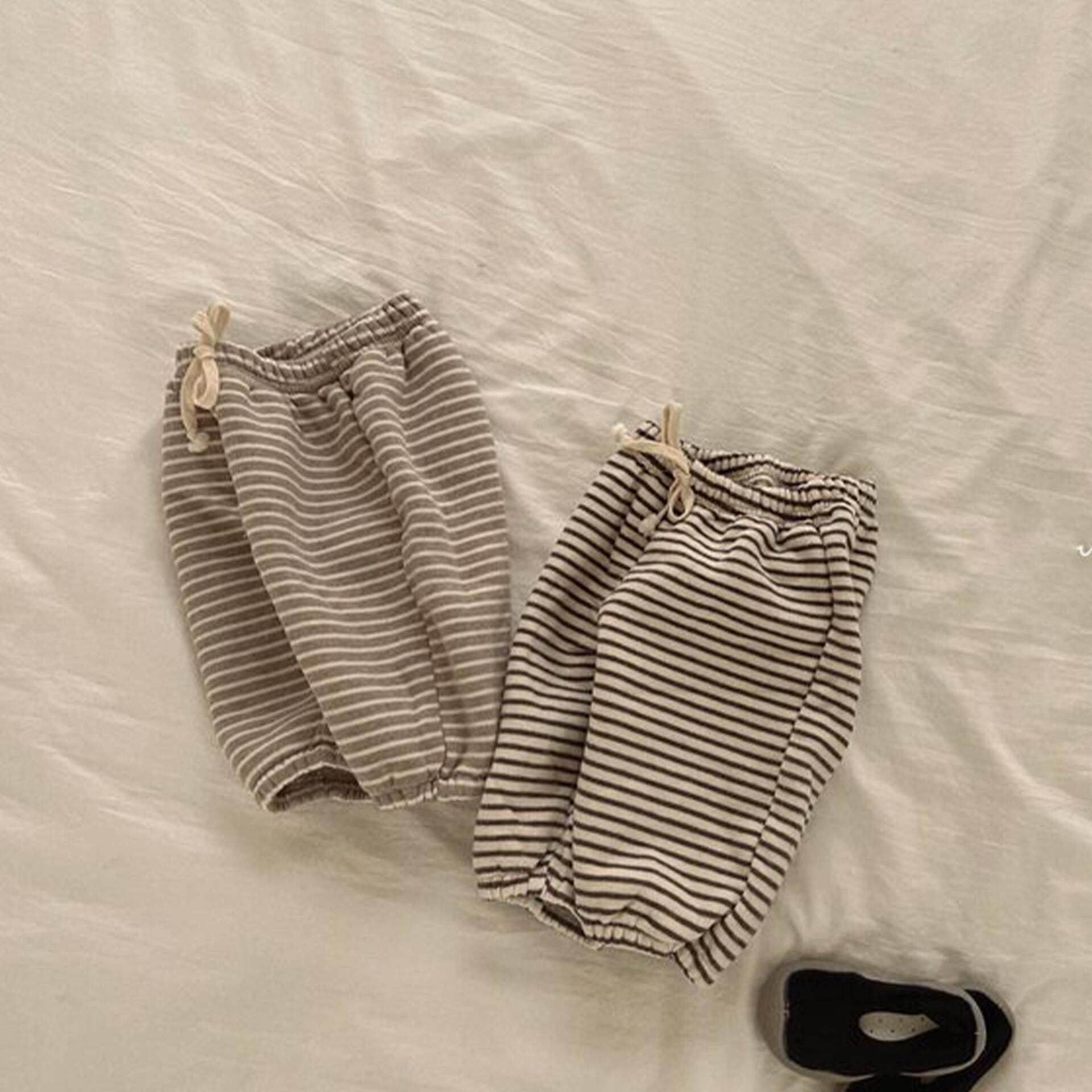 【BABY&KID】厚手ボーダー柄パンツ