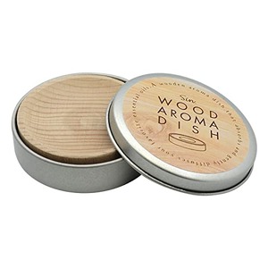 【在庫処分】日本製 木製 アロマディッシュ 缶入り ブナ 直径50mm x 高さ15mm 無垢 アロマディフューザー