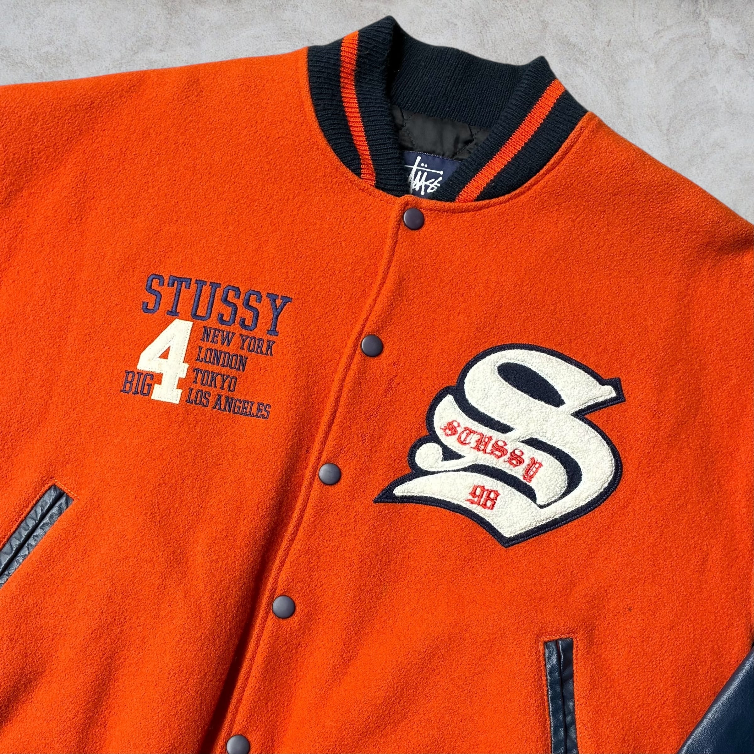 Special!!】90's old stussy Varsity Jacket “BIG 4